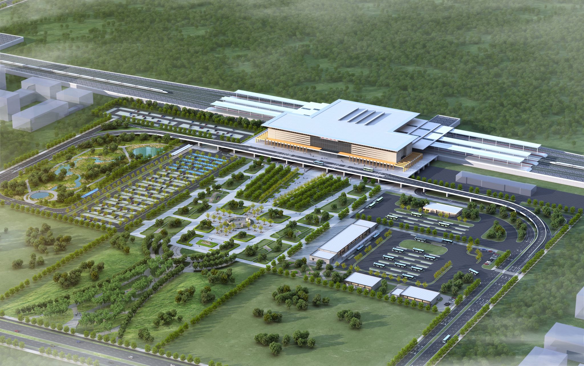 山西建投建工集團(tuán)承建的朔州高鐵站站前廣場(chǎng)項(xiàng)目全面開工