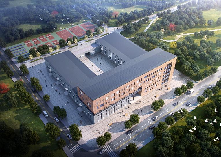 山西建投總承包部山西現(xiàn)代文理學院實訓中心項目鋼結構主體封頂